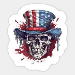 Independence Day Patriotic Skull Sticker